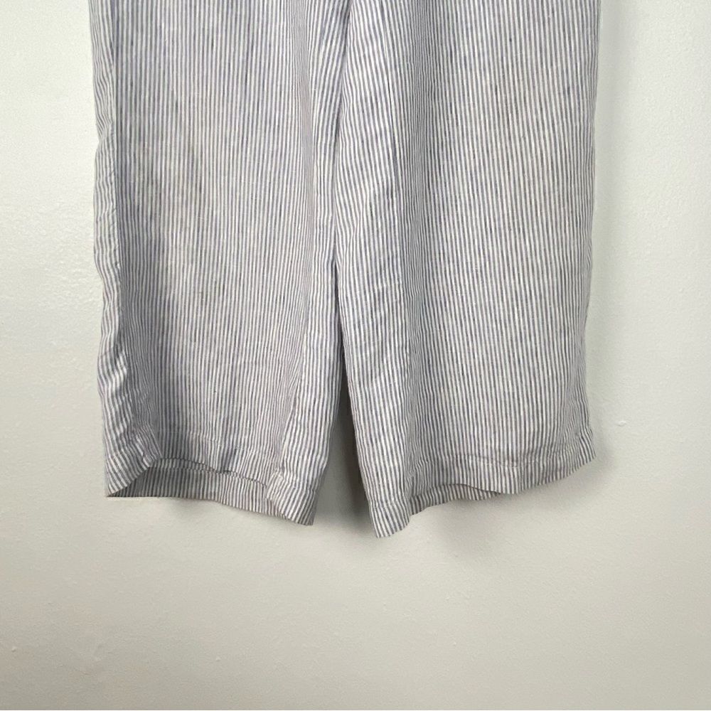 J Jill Love Linen Women’s Ankle Pants Blue & White Striped Lightweight Size S - Picture 13 of 14